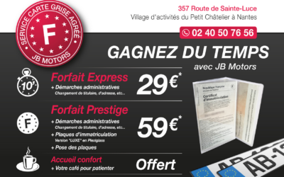 JB MOTORS NANTES S’OCCUPE DE VOTRE CARTE-GRISE